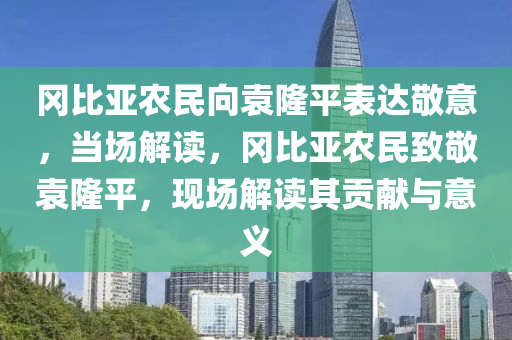 岡比亞農民向袁隆平表達敬意，當場解讀，岡比亞農民致敬袁隆平，現場解讀其貢獻與意義液壓動力機械,元件制造