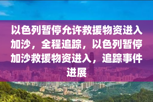 以色列暫停允許救援物資進入加沙，全程追蹤，以色列暫停加沙救援物資進入，追蹤事件進展