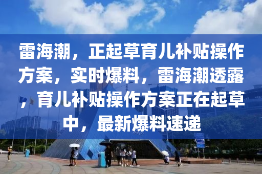 雷海潮，正起草育兒補貼操作方案，實時爆料，雷海潮透露，育兒補貼操作方案正在起草中，最新爆料速遞