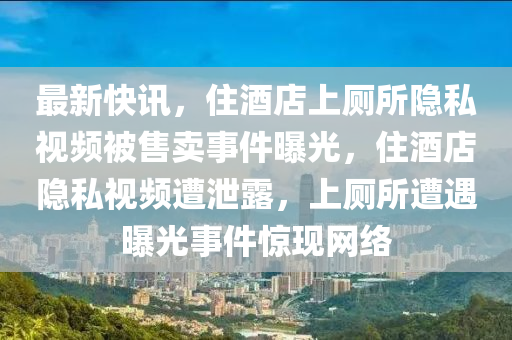 最新快訊，住酒店上廁所隱私視頻被售賣事件曝光，住酒店隱私視頻遭泄露，上廁所遭遇曝光事件驚現(xiàn)網(wǎng)絡(luò)