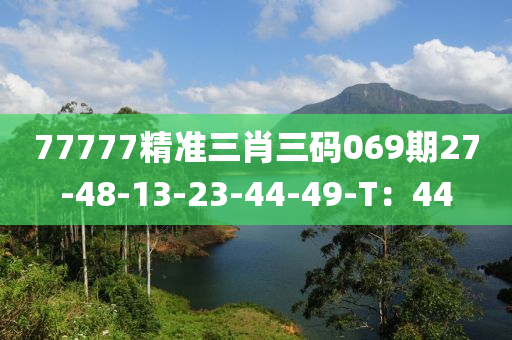 77777精準(zhǔn)三肖三碼069期27-48-13-23-44-49-T：44