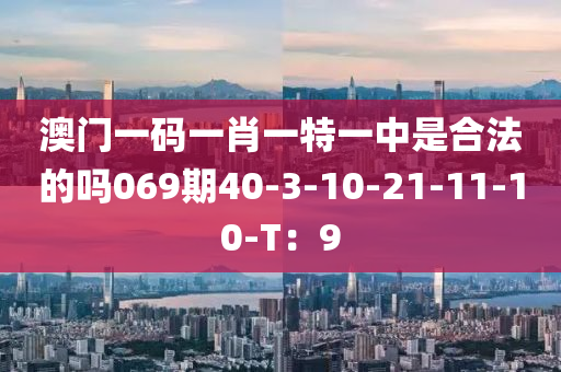 澳門(mén)一碼一肖一特一中是合法的嗎069期40-3-10-21-11-10-T：9