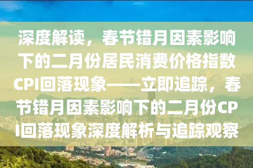 深度解讀，春節(jié)錯(cuò)月因素影響下的二月份居民消費(fèi)價(jià)格指數(shù)CPI回落現(xiàn)象——立即追蹤，春節(jié)錯(cuò)月因素影響下的二月份CPI回落現(xiàn)象深度解析與追蹤觀察液壓動(dòng)力機(jī)械,元件制造