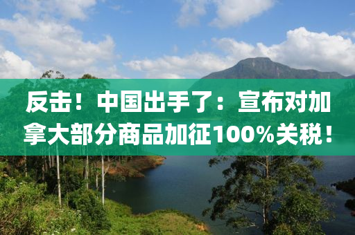 反擊！中國(guó)出手了：宣布對(duì)加拿大部分商品加征100%關(guān)稅！液壓動(dòng)力機(jī)械,元件制造