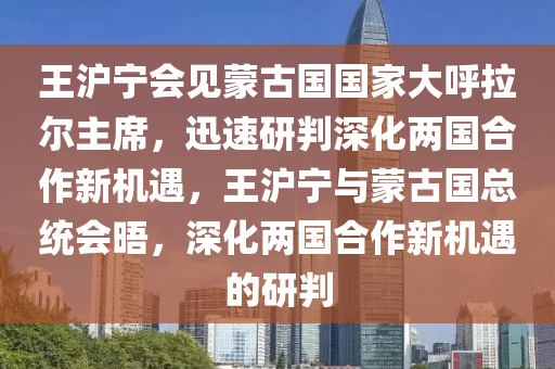 王滬寧會見蒙古國國家大呼拉爾主席，迅速研判深化兩國合作新機(jī)遇，王滬寧與蒙古國總統(tǒng)會晤，深化兩國合作新機(jī)遇的研判液壓動力機(jī)械,元件制造