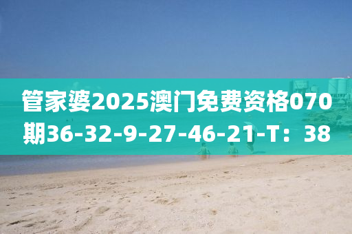 管家婆2025澳門免費資格070期36-32-9-27-46-21-T：38液壓動力機械,元件制造