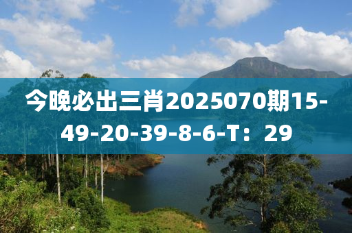 今晚必出三肖2025070期15-49-20-39-8液壓動力機械,元件制造-6-T：29