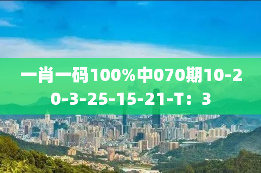 一肖一碼100%中070期10-20-3-25-15-21-T：3