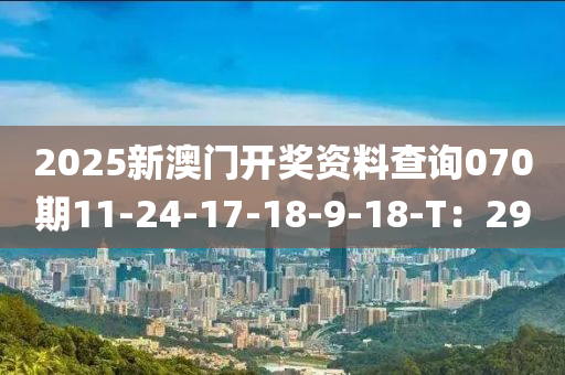 2025新澳門開獎資料查詢070期11-24-17-18-9-18-T：29