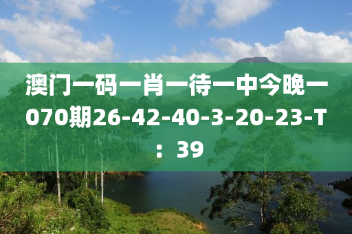 澳門一碼一肖一待一中今晚一070期26-42-40-3-液壓動力機械,元件制造20-23-T：39