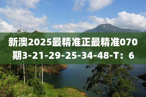 新澳2025最精準正最精準070期3-21-29-25-34-48-T：6