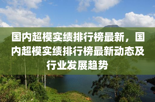 國液壓動力機(jī)械,元件制造內(nèi)超模實績排行榜最新，國內(nèi)超模實績排行榜最新動態(tài)及行業(yè)發(fā)展趨勢