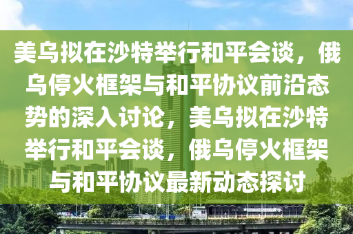 美烏擬在沙特舉行和平會(huì)談，俄烏?；鹂蚣芘c和平協(xié)議前沿液壓動(dòng)力機(jī)械,元件制造態(tài)勢(shì)的深入討論，美烏擬在沙特舉行和平會(huì)談，俄烏?；鹂蚣芘c和平協(xié)議最新動(dòng)態(tài)探討