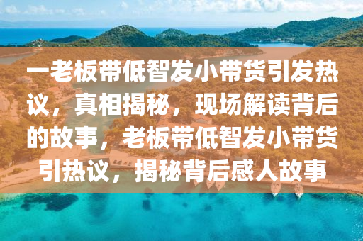 一老板帶低智發(fā)小帶貨引發(fā)熱議，真相揭秘，現(xiàn)場(chǎng)解讀背后的故事，老板帶低智發(fā)小帶貨引熱議，揭秘背后感人故事液壓動(dòng)力機(jī)械,元件制造