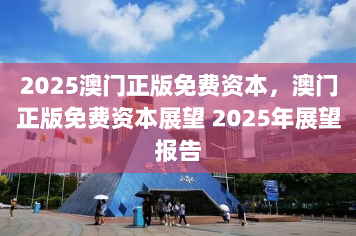 2025澳門正版免費資本，澳門正版免費資本展望 2025年展望報告液壓動力機械,元件制造