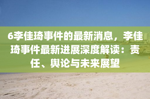 6李佳琦事件的最新消息，李佳琦事件最新進展深度解讀：責任、輿論與未來展望