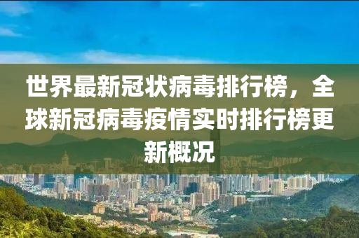 世界最新冠狀病毒排行榜，全球新冠病毒疫情實時排行榜更新概況