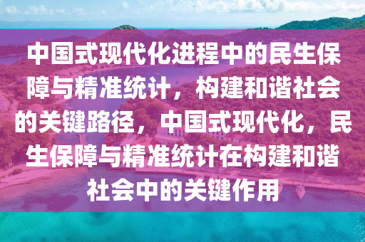 中國式現(xiàn)代化進程中的民生保障與精準(zhǔn)統(tǒng)計，構(gòu)建和諧社會的關(guān)鍵路徑，中國式現(xiàn)代化，民生保障與精準(zhǔn)統(tǒng)計在構(gòu)建和諧社會中的關(guān)鍵作用液壓動力機械,元件制造