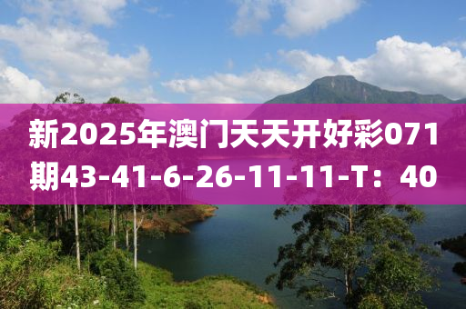 新2025年澳門天天開好彩071期43-41-6-26-11-11-T：40