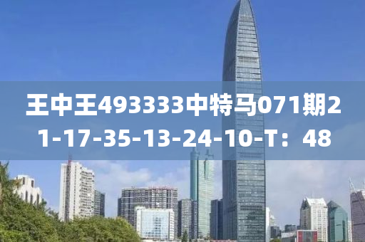 王中王493333中特馬071期21-17-35-13-24-10-T：48