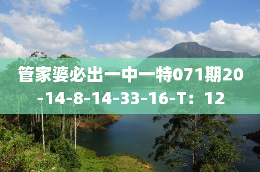 管家婆必出一中一特071期20-14-8-14-33-16-T：12液壓動力機械,元件制造