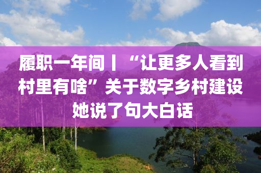 履職一年間丨“讓更多人看到村里有啥”關(guān)于數(shù)字鄉(xiāng)村建設(shè) 她說了句大白話液壓動力機械,元件制造