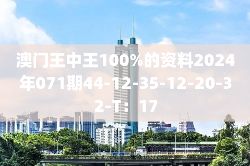 澳門(mén)王中王100%的資料2024年071期44-12-35-12-20-32-T：17