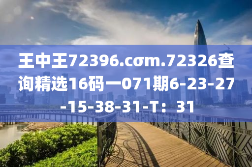 王中王72396.cσm.72326查詢精選16碼一071期6-23-27-15-38-31-T：31