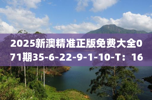 2025新澳精準(zhǔn)正版免費(fèi)大全071期35-6-22-9-1-10-T：16