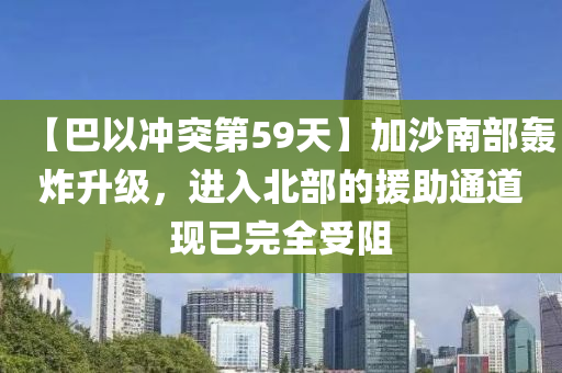 【巴以沖突第59天】加沙南部轟炸升級，液壓動力機械,元件制造進入北部的援助通道現(xiàn)已完全受阻