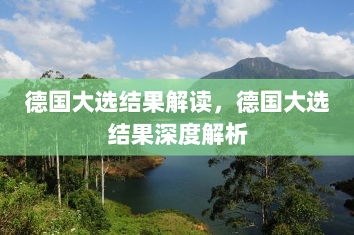 德國大選結(jié)果解讀，德國大選結(jié)果深度解析液壓動力機(jī)械,元件制造