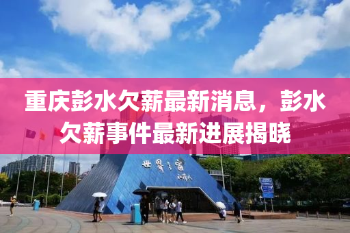 重慶彭水欠薪最新消息，彭水欠薪事件最新進展揭曉液壓動力機械,元件制造