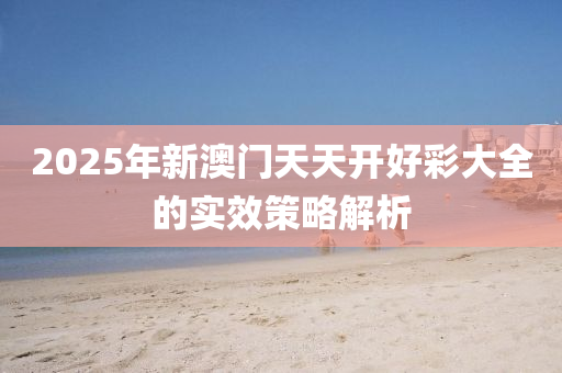 2025年新澳門天天開好彩大全的實效策略解析液壓動力機械,元件制造