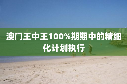 澳門王中王100%期期中的精細(xì)化計(jì)劃執(zhí)行