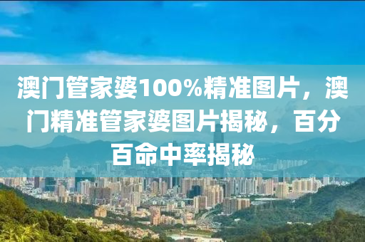 澳門管家婆100%精準圖片，澳門精準管家婆圖片揭秘，百分百命中率液壓動力機械,元件制造揭秘