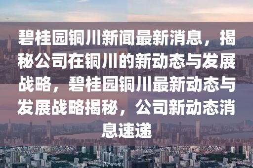 碧桂園銅川新聞最新消息，揭秘公司在銅川的新動(dòng)態(tài)與發(fā)展戰(zhàn)略，碧桂園銅川最新動(dòng)態(tài)與發(fā)展戰(zhàn)略揭秘，公司新動(dòng)態(tài)消息速遞