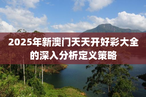 2025年新澳門(mén)天天開(kāi)好彩大全的深入分析定義策略