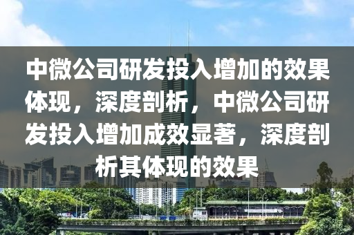 中微公司研發(fā)投入增加的效果體現(xiàn)，深度剖析，中微公司研發(fā)投入增加成效顯著，深度剖析其體現(xiàn)的效果