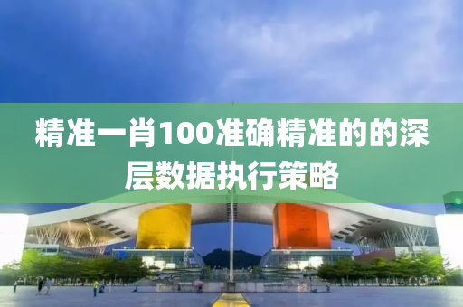 精準一肖100準確精準的的深層數據執(zhí)行策略