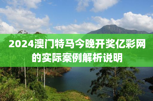 2024澳門特馬今晚開獎(jiǎng)億彩網(wǎng)的實(shí)際案例解析說明