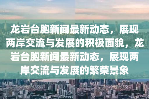 龍巖臺胞新聞最新動態(tài)，展現(xiàn)兩岸交流與發(fā)展的積極面貌，龍巖臺胞新聞最新動態(tài)，展現(xiàn)兩岸交流與發(fā)展的繁榮景象