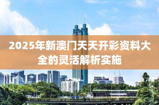 2025年新澳門天天開彩資料大全的靈活解析實施液壓動力機械,元件制造