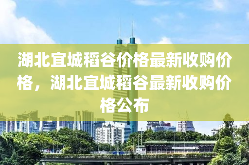 湖北宜城稻谷價格最新收購價格，湖北宜城稻谷最新收購價格公布