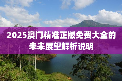 2025澳門精準(zhǔn)正版免費(fèi)大全的未來展望解析說明