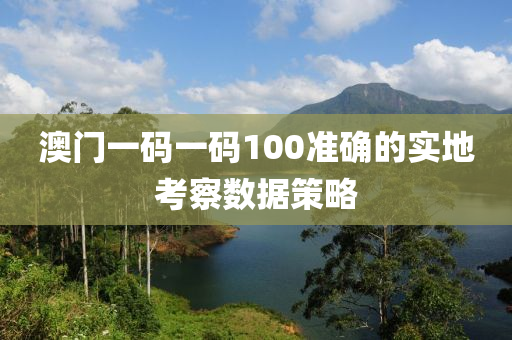 澳門一碼一碼100準確的實地考察數(shù)據(jù)策略