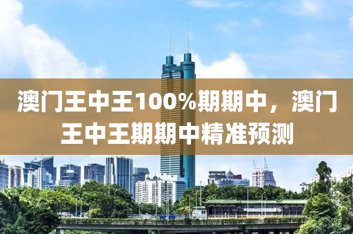 澳門王中王100%期期中，澳門王中王期期中精準(zhǔn)預(yù)測液壓動力機(jī)械,元件制造