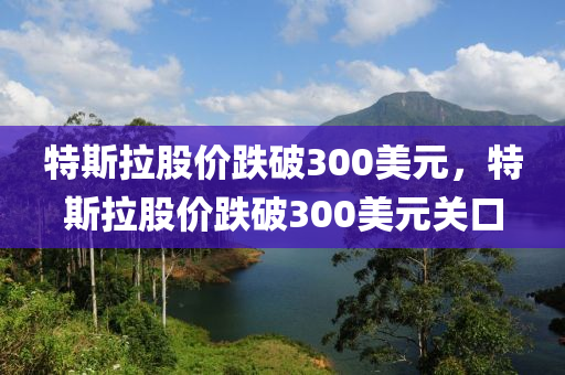 特斯拉股價跌破300美元，特斯拉股價跌破300美元關口液壓動力機械,元件制造