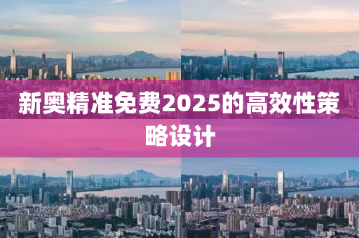 新奧精準(zhǔn)免費(fèi)2025的高效性策略設(shè)計(jì)