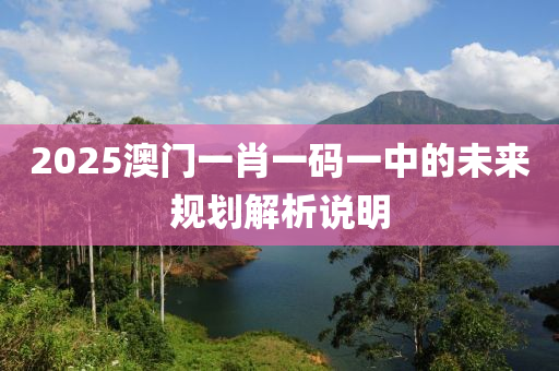 2025澳門一肖一碼一中的未來規(guī)劃解析說明