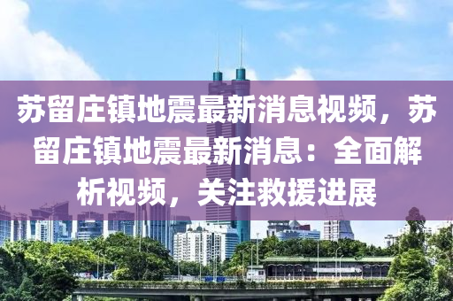 蘇留莊鎮(zhèn)地震最新消息視頻，蘇留莊鎮(zhèn)地震最新消息：全面解析視頻，關(guān)注救援進(jìn)展液壓動力機(jī)械,元件制造